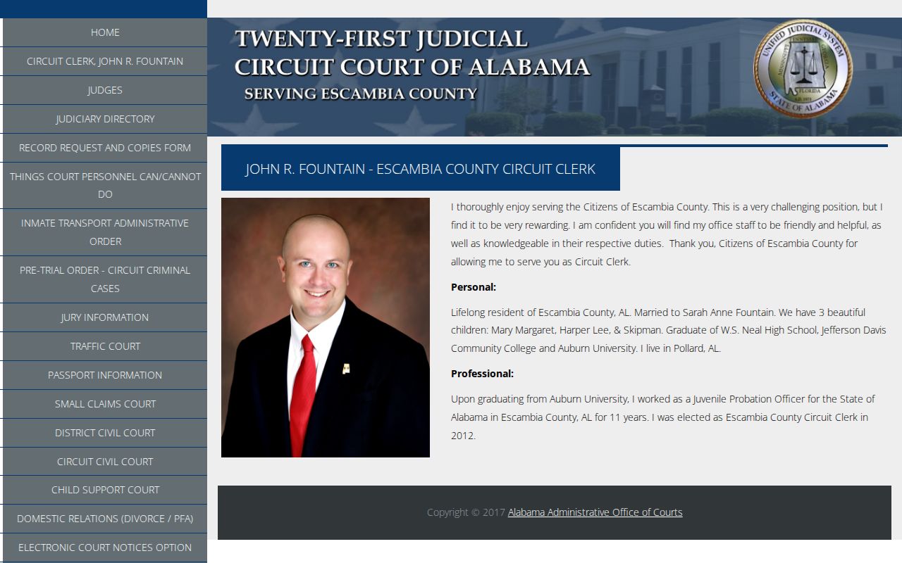 Escambia County Circuit Clerk court records office