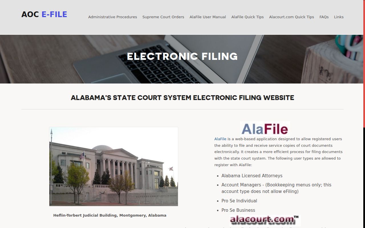 Escambia County Circuit Clerk AlaFile e-filing