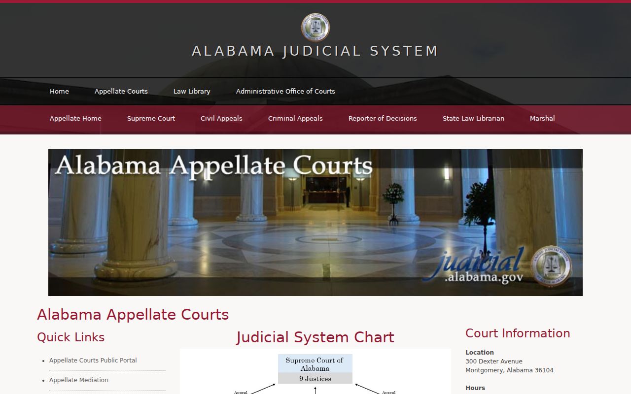 Escambia County court records Alabama judicial system chart