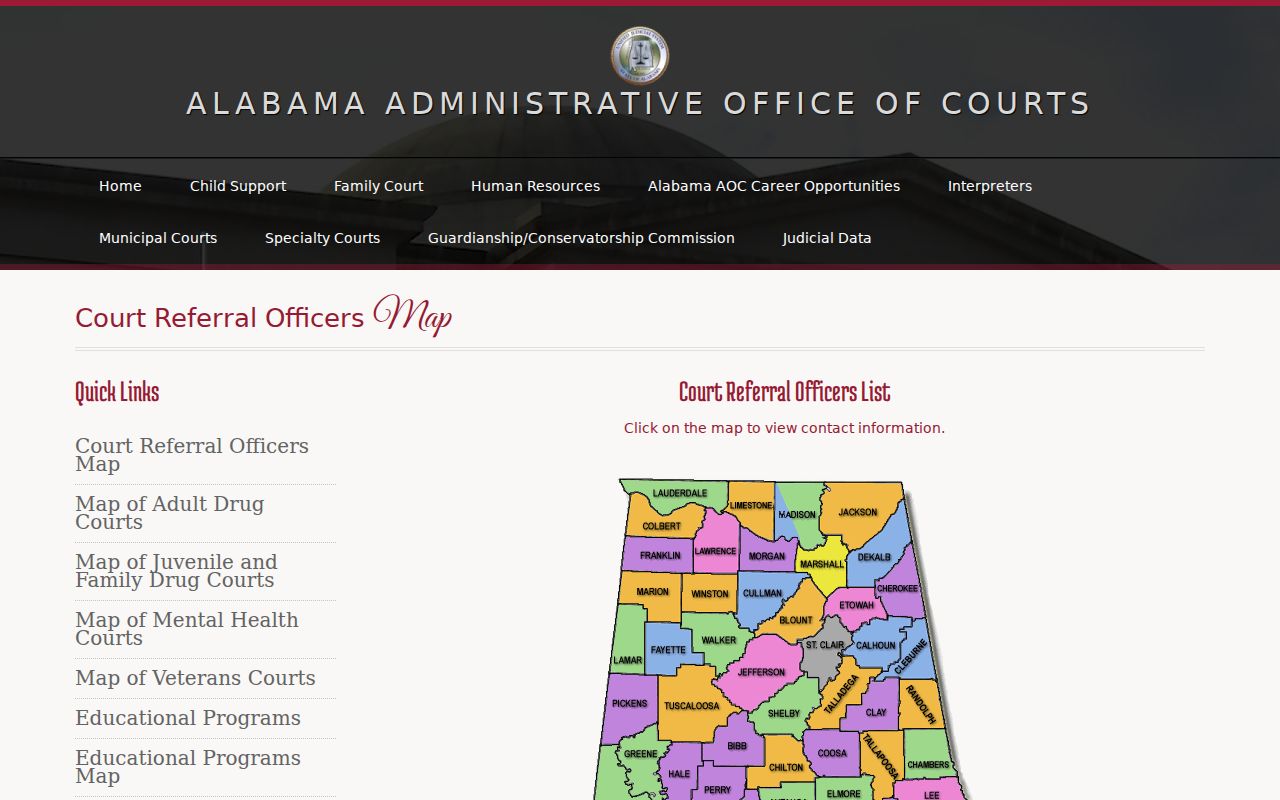 Escambia County court records AOC problem solving court map