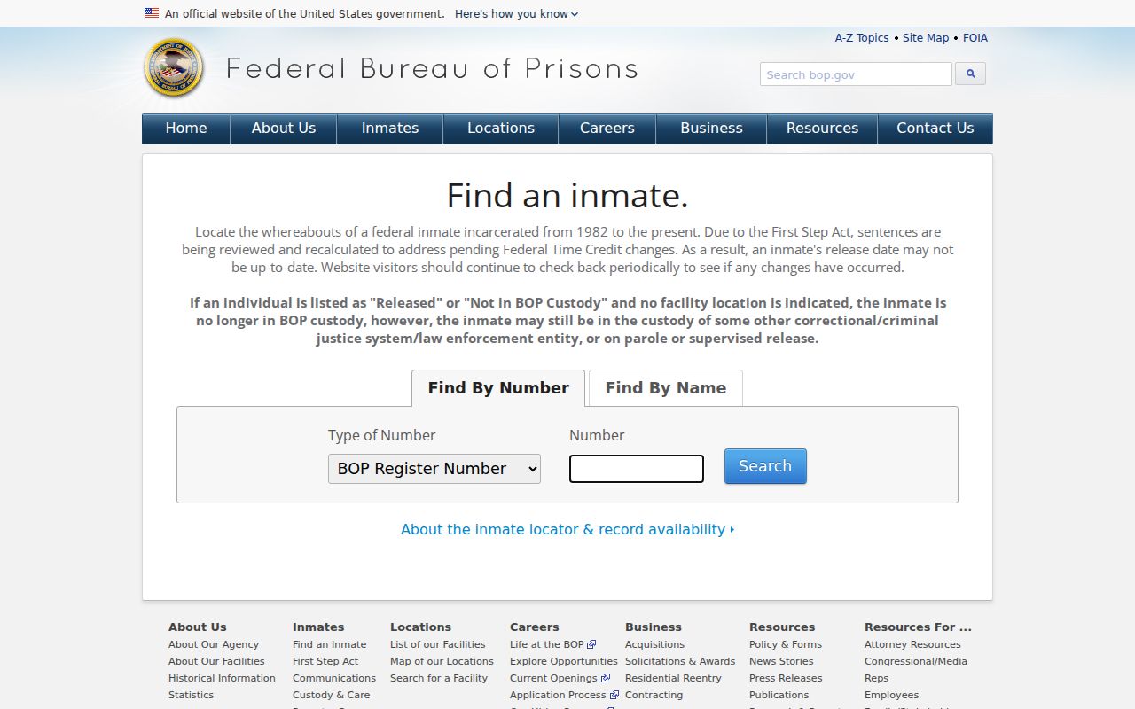 Escambia County inmate records Federal Bureau of Prisons inmate locator