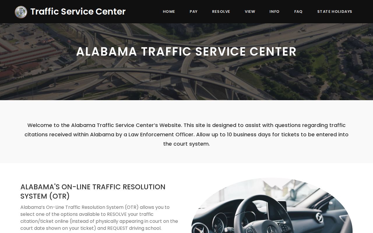 Escambia County traffic court records Alabama Traffic Service Center