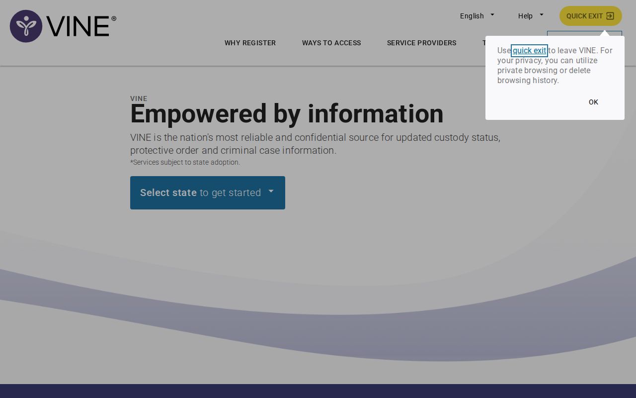 Escambia County warrant records VINELink custody notification source